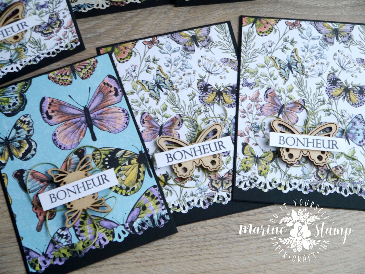 Cartes de vœux - Collection de papiers Papillon botanique
