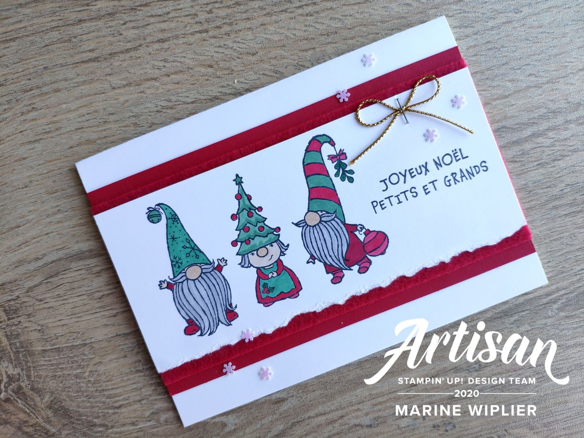 Carte "Joyeux Noël petits et grands" - Set de tampons Noël chez les gnomes
