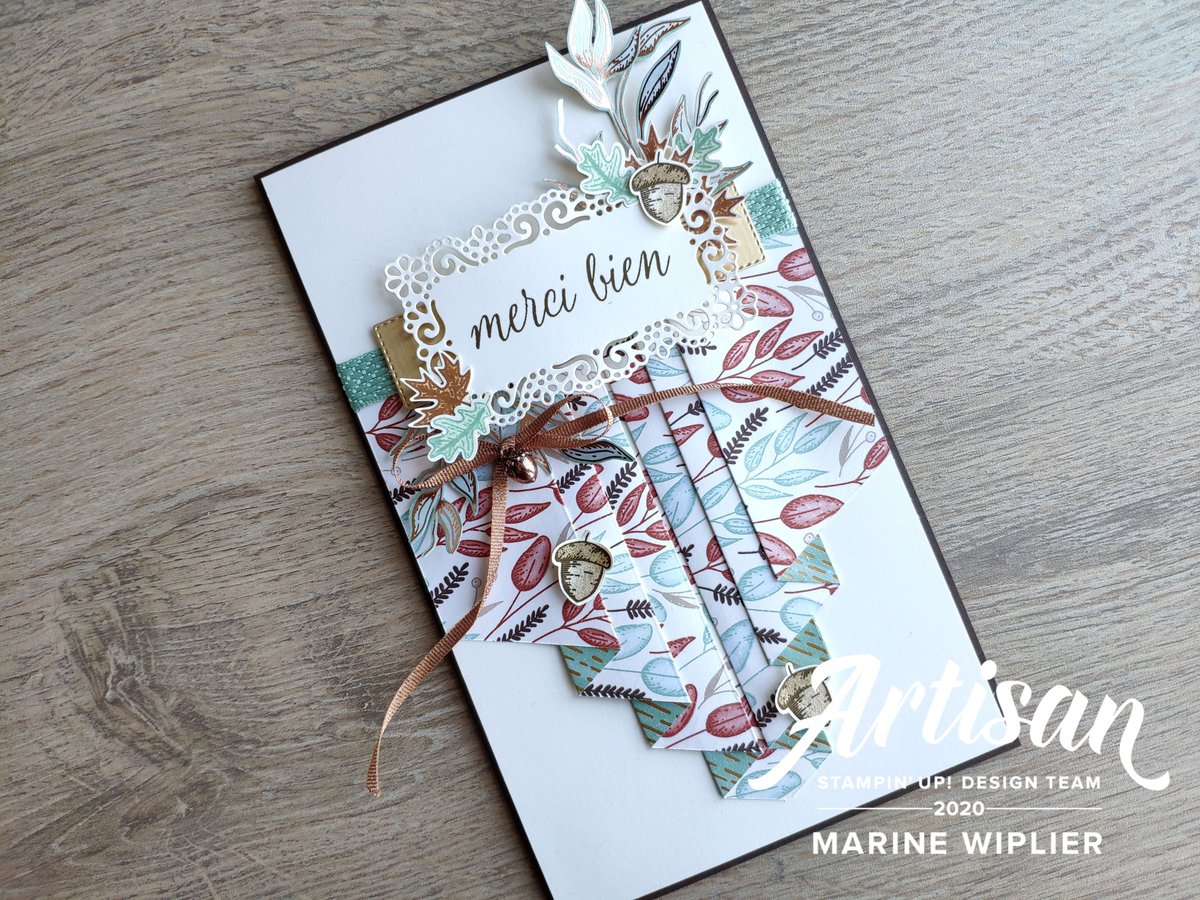 Carte drapée "Merci bien" - Collection Automne d'or