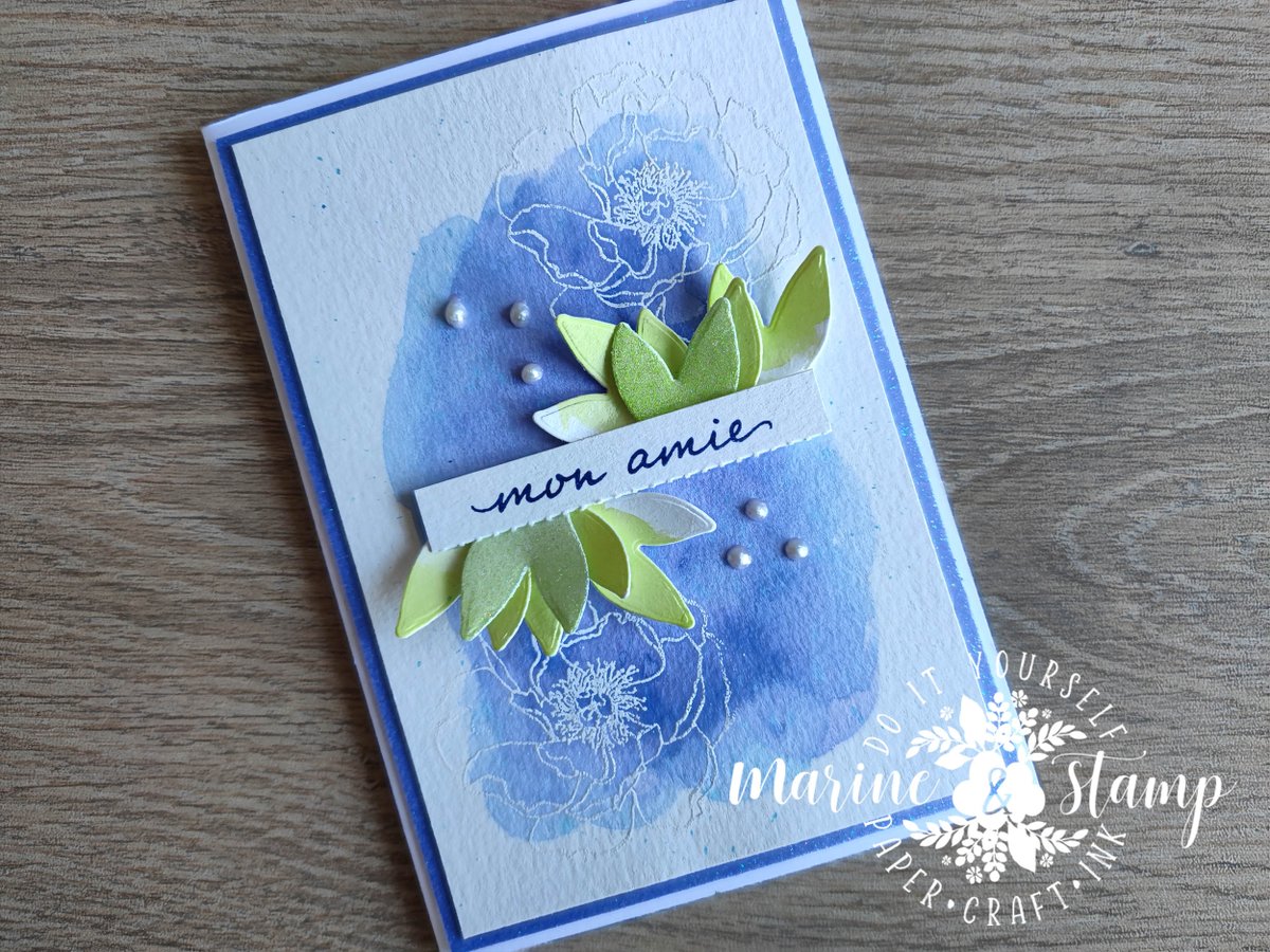 Carte aquarelle "Mon Amie" - Set de tampons Roseraie du bonheur
