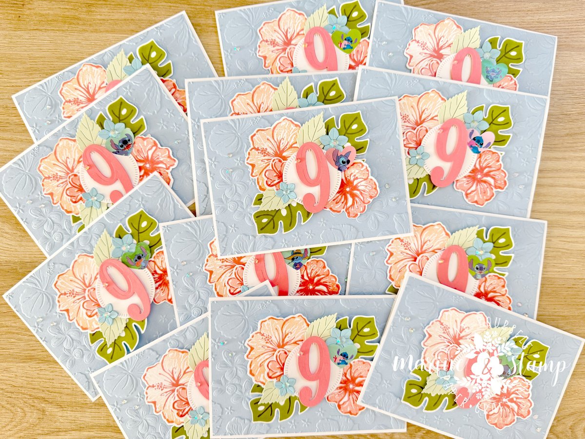 9 ans de Juliette - Lots "Hibiscus heureux" et "Feuille tropicale"